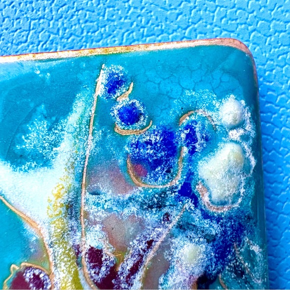 Vintage Enamel on Copper Brooch - Picture 2 of 5